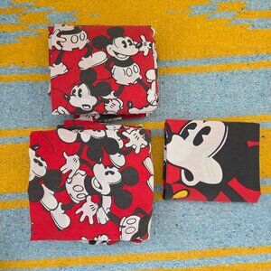 Vintage 90s Disney All Over Mickey Mouse Print 3 Piece Sheet Set Twin